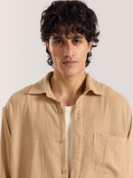 Load image into Gallery viewer, Beige Gauze Holiday Shirt