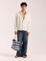 Load image into Gallery viewer, Almond White Linen Cropped Shirt ( Pre-Order )
