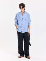 Load image into Gallery viewer, Blue Chambray Irish Linen Shirt