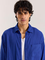 Load image into Gallery viewer, Royal Blue Gauze Holiday Shirt ( Pre-Order )