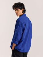 Load image into Gallery viewer, Royal Blue Gauze Holiday Shirt ( Pre-Order )