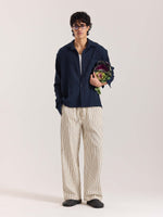 Load image into Gallery viewer, Navy Blue Gauze Holiday Shirt