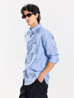 Load image into Gallery viewer, Blue Chambray Irish Linen Shirt