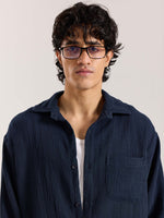 Load image into Gallery viewer, Navy Blue Gauze Holiday Shirt