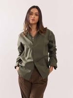 Load image into Gallery viewer, Khaki Green Poplin Shirt