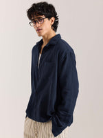 Load image into Gallery viewer, Navy Blue Gauze Holiday Shirt