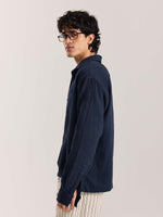 Load image into Gallery viewer, Navy Blue Gauze Holiday Shirt