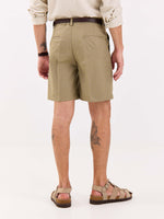 Load image into Gallery viewer, Khaki Checked Trouser Shorts