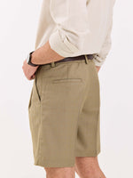 Load image into Gallery viewer, Khaki Checked Trouser Shorts