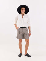 Load image into Gallery viewer, Grey Checked Trouser Shorts