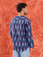Load image into Gallery viewer, Blue Ikat Short Kurta
