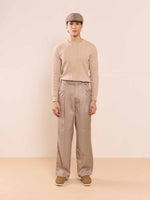 Load image into Gallery viewer, Beige Textured Baggy Fit Trousers