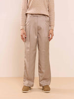 Load image into Gallery viewer, Beige Textured Baggy Fit Trousers