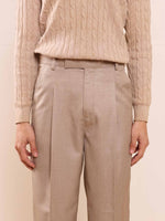Load image into Gallery viewer, Beige Textured Baggy Fit Trousers