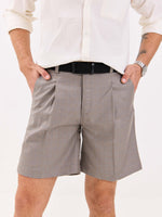 Load image into Gallery viewer, Grey Checked Trouser Shorts