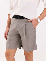 Load image into Gallery viewer, Grey Checked Trouser Shorts
