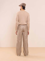 Load image into Gallery viewer, Beige Textured Baggy Fit Trousers