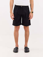 Load image into Gallery viewer, Black Linen Trouser Shorts