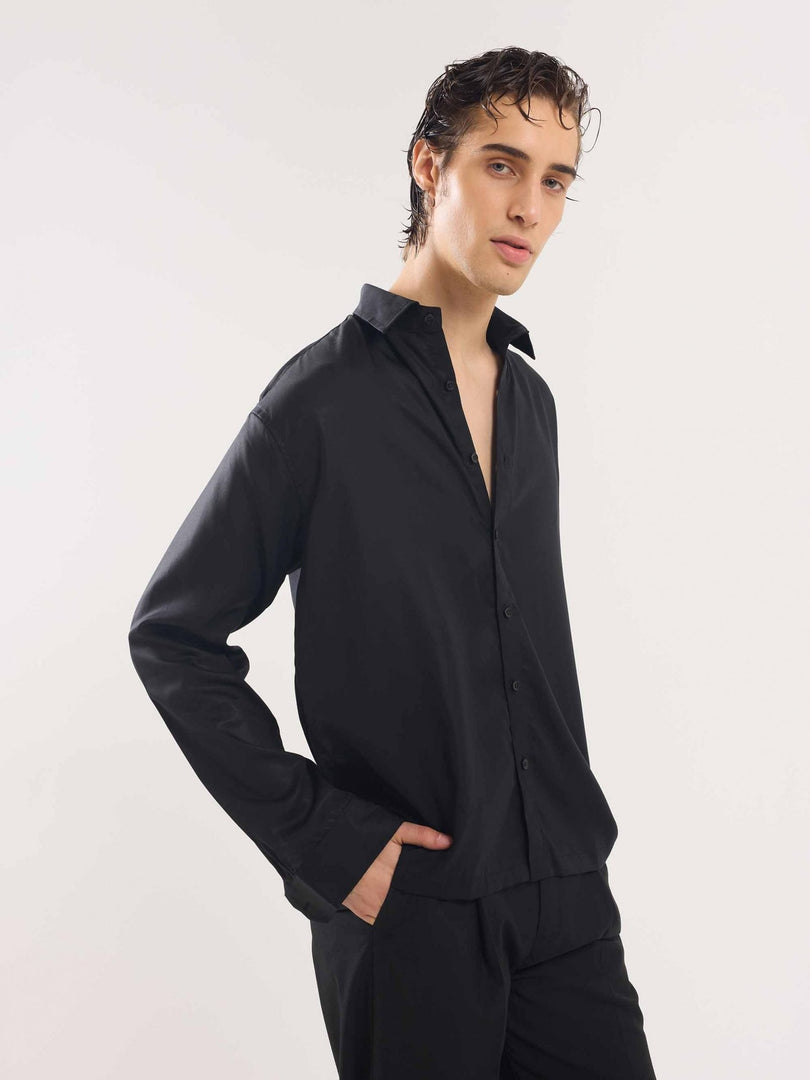Black Drape Shirt