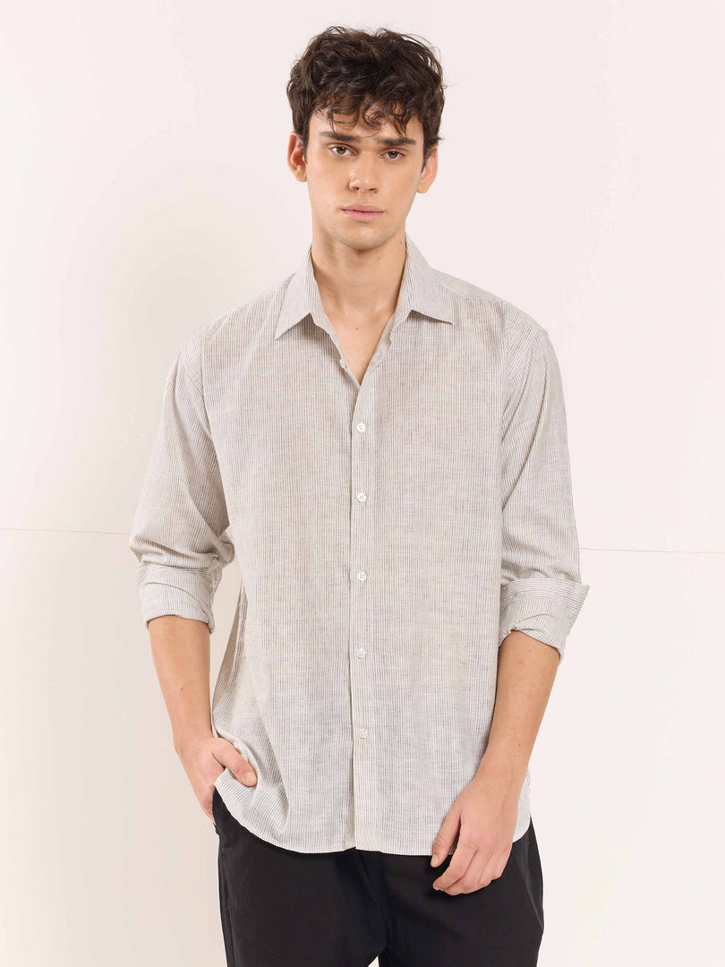 White Striped Linen Shirt