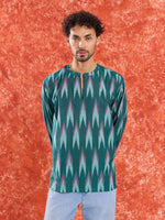 Load image into Gallery viewer, Green Ikat Short Kurta