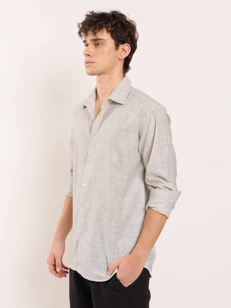 White Striped Linen Shirt