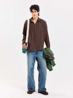 Load image into Gallery viewer, Dark Brown Gauze Holiday Shirt