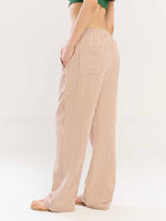 Load image into Gallery viewer, Brown Gingham Gauze Pull-on Pants