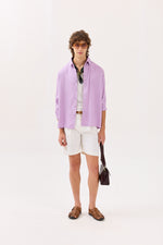 Load image into Gallery viewer, Lilac Textured Drape Shirt