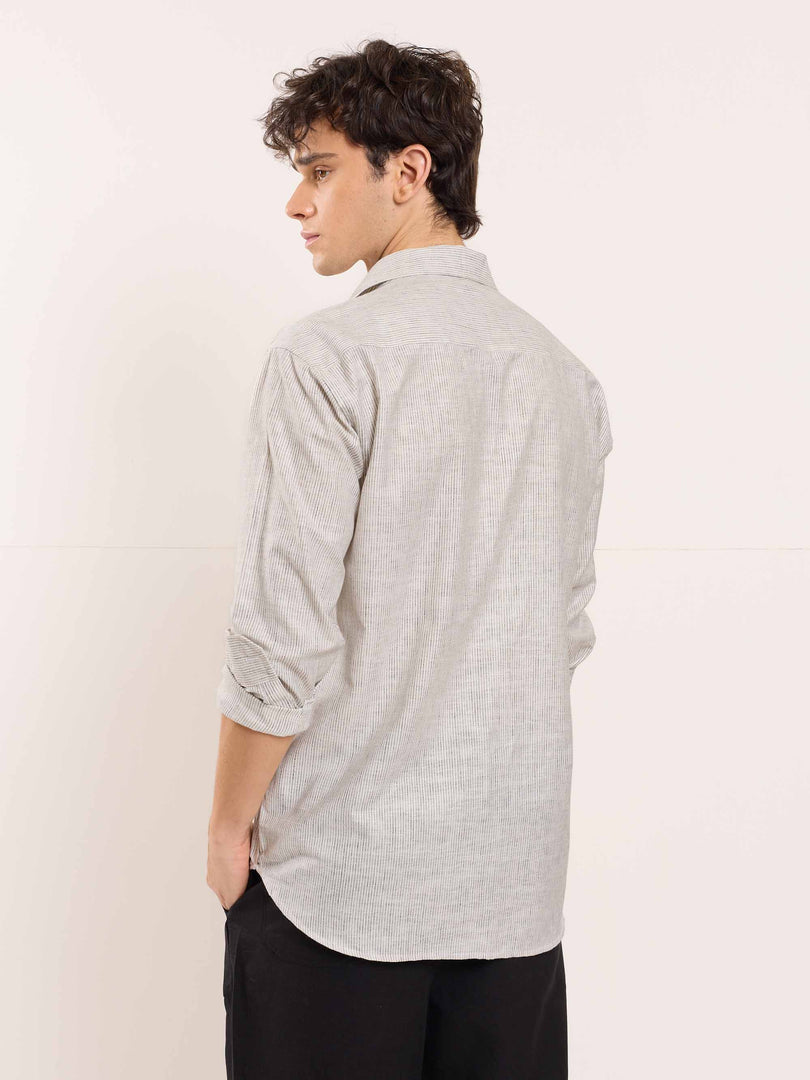 White Striped Linen Shirt