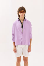 Load image into Gallery viewer, Lilac Textured Drape Shirt