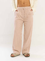 Load image into Gallery viewer, Brown Gingham Gauze Pull-on Pants