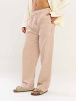 Load image into Gallery viewer, Brown Gingham Gauze Pull-on Pants