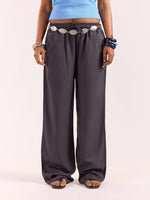 Load image into Gallery viewer, Dark Grey Linen Pull-on Pants
