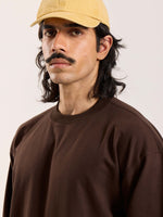 Load image into Gallery viewer, Dark Brown Loose Fit Cropped T-Shirt