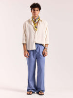 Load image into Gallery viewer, Dusty Blue Linen Pull-on Pants