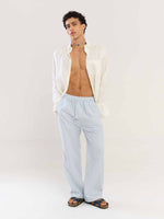Load image into Gallery viewer, Blue Striped Cotton Pull-on Pants