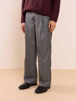 Load image into Gallery viewer, Dark Grey Textured Baggy Fit Trousers