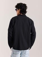 Load image into Gallery viewer, Black Gauze Holiday Shirt