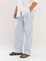 Load image into Gallery viewer, Blue Striped Cotton Pull-on Pants