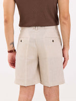 Load image into Gallery viewer, Natural Linen Trouser Shorts