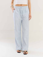 Load image into Gallery viewer, Blue Striped Cotton Pull-on Pants
