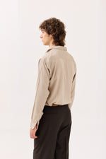 Load image into Gallery viewer, Beige Textured Drape Shirt