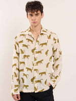 Load image into Gallery viewer, Cheetah Printed Gauze Holiday Shirt