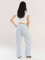 Load image into Gallery viewer, Blue Striped Cotton Pull-on Pants