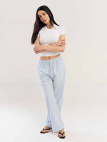 Load image into Gallery viewer, Blue Striped Cotton Pull-on Pants