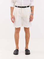 Load image into Gallery viewer, White Linen Trouser Shorts