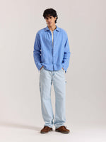 Load image into Gallery viewer, Blue Striped Gauze Holiday Shirt