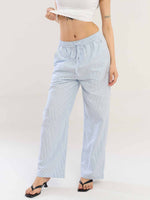 Load image into Gallery viewer, Blue Striped Cotton Pull-on Pants