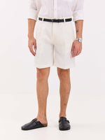 Load image into Gallery viewer, White Linen Trouser Shorts